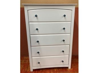 5 Drawer White Chest