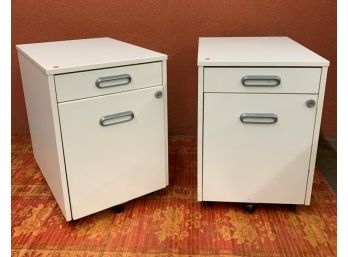 Pair Of White File Cabinets