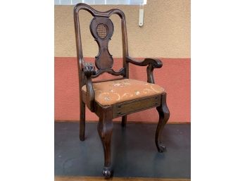 Child's Vintage Armchair With Needlepoint Seat