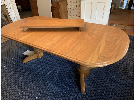 Oak Dining Table With 3 Leafs
