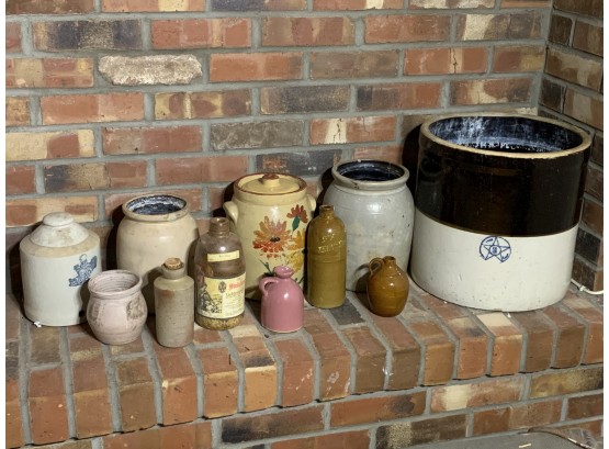 Group Lot Of Vintage Jars And Bottles