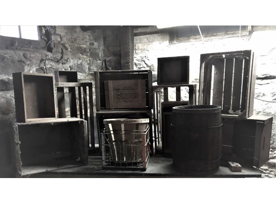 Group Lot Of Wooden Bins