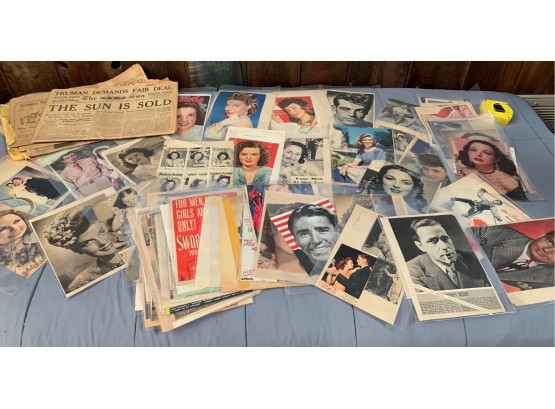 Group Lot Of Vintage Magazine And Newspaper Clips