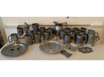 Table Lot Of Pewter