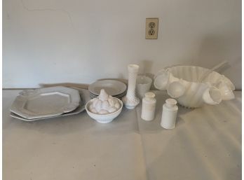 Group Lot Of Milk Glass