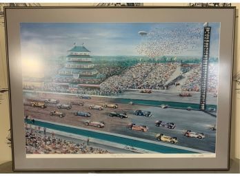 Signed  1992 'Racing Through Time' Print By Bill Patterson