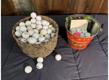 Basket Full Of Used Golf Balls