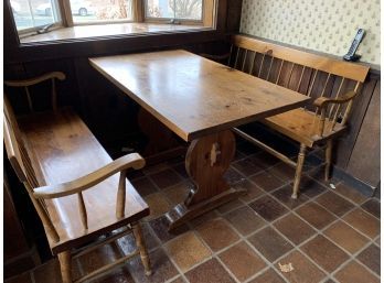 Kitchen Breakfast Nook Table  With 2 Benches