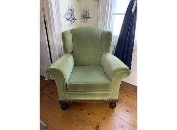 Vintage Low Wing Chair-green