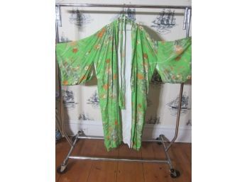 Vintage Kimono-green Floral