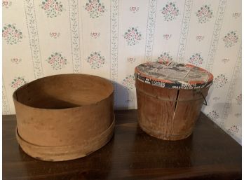 Wooden Bucket And Wooden Round Box