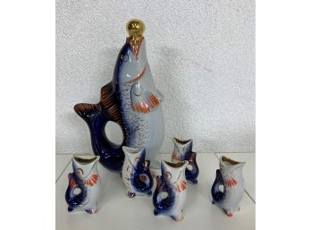 Ceramic Koi Fish Decanter Set