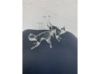 Pair Of Glass Cats