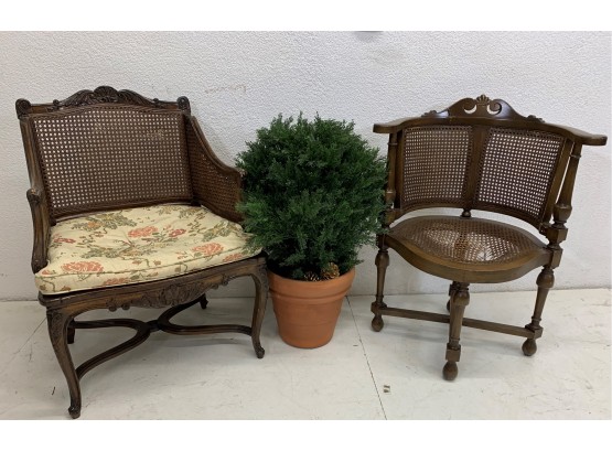 2 Cane Back Vintage Chairs