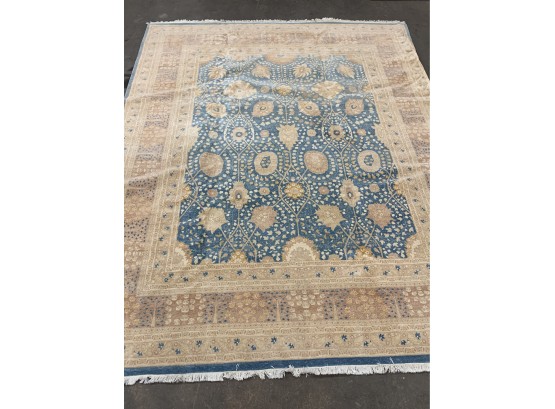 Hand Made Carpet -Cream & Blue -140' X 109 1/2'
