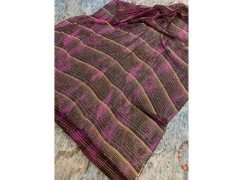 Purple French Metallic Silk Chiffon Fabric