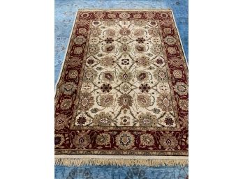 Sphinx Patina Collection  5' 7' X 8' Area Rug-cream & Red Border