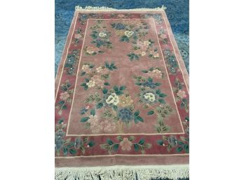 Vintage Pink With Floral Area Carpet -93' X 59.5'