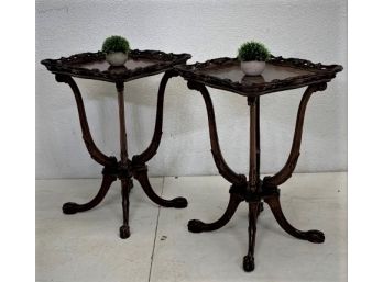 Pair Of Sweet Mahogany Vintage Side Table