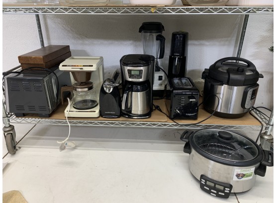 Shelf Lot Of Kitchen Appliances