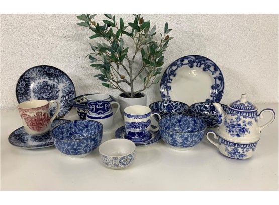 Group Lot Of Blue & White