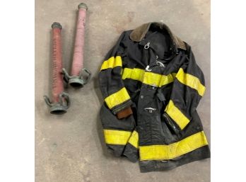 Fire Jacket And 2 Vintage Fire Holes