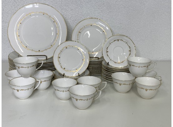 Partial Dinner Set- Gold Chantilly By ROYAL WORCESTER