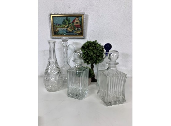 Group Lot Of Glass Decanters
