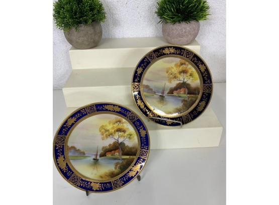 Pair Of Hand Painted Made In Japan 6' Plates