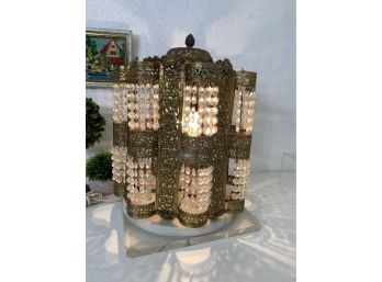Vintage Light Fixture Mounted On A Lucite Base