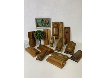Group Lot Of Vintage Bottles Wooden Molds