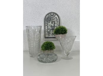 Group Of Vases And Glass Ashtray