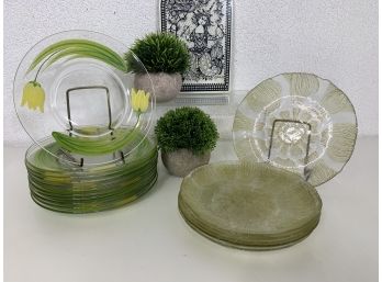 Group Lot Of Vintage Glass Plates