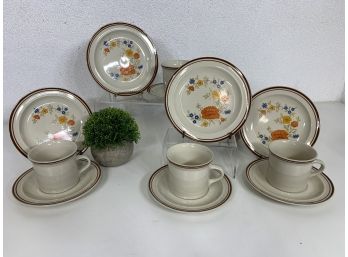 Vintage Summer Garden By Excel Stoneware,  12 Pc Luncheon Set-( Setting For 4 )