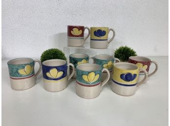Group Of  Lamas Pottery Mugs - Italian 4'H