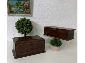 Pair Of Vintage Wooden Boxes