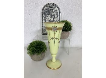 Yellow Vintage Bud Vase -9 1/2'