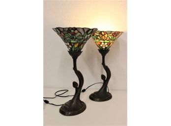 Pair Of Tiffany Style Lamps  -22'H