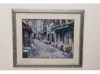 Framed Print Of A  Bistro Street