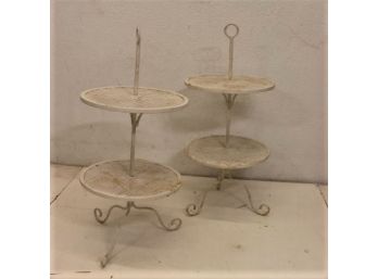 Pair Of Vintage Midcentury Wrought Iron  Stands