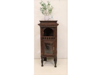Victorian Stand / Planter With Glass Door Front