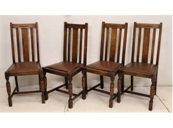 Set Of Vintage Oak Dining Chairs
