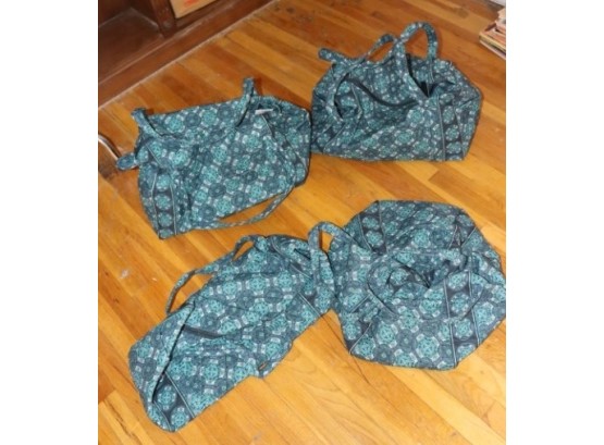 Four (4) New Green Quilted Duffle Bags