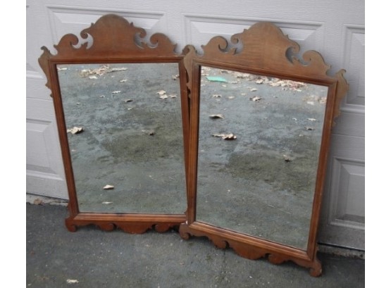 Pair Of Vintage Vanleigh Furniture Maple Mirrors
