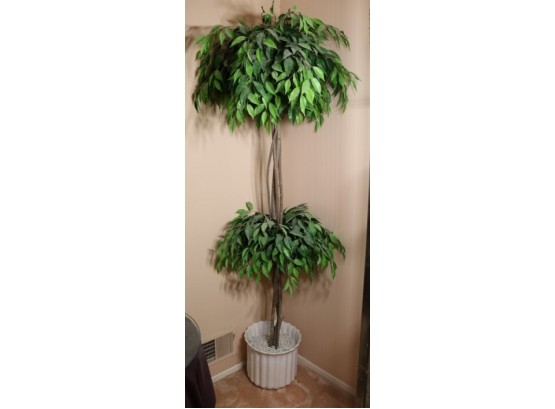 Artificial Tree With A White Planter