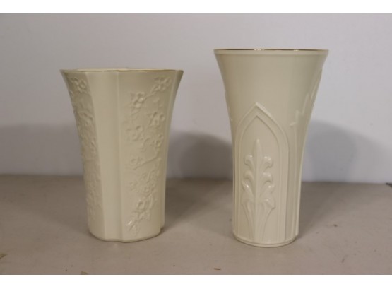 Lenox ,Two  Vintage Lenox 24k Painted Vases