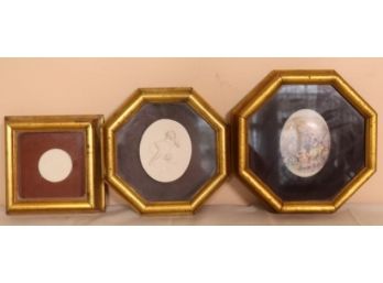Three Framed Plaster Cameo Intaglio Plaques