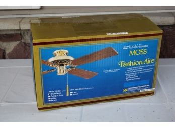 NEW- 42' Moss Wooden Panel Fashion Aire Ceiling Fan