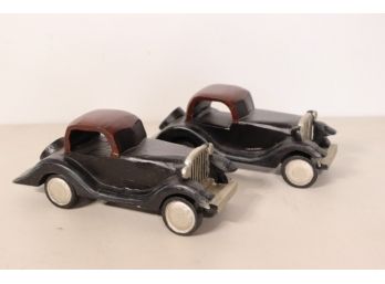 Two Pottery Barn Wooden Cars