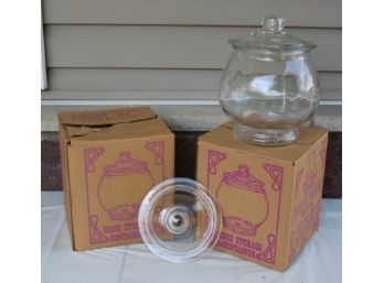 Two NEW Home Storage Glass Containers